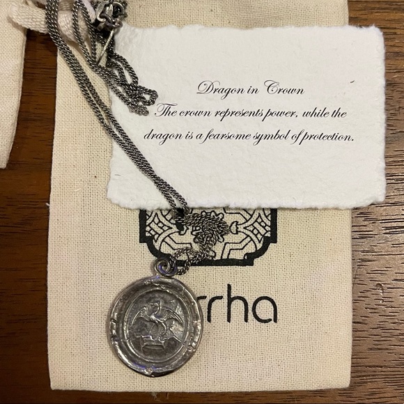 Pyrrha Dragon in Crown Necklace - Picture 3 of 3